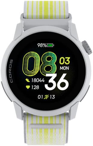 Coros Watch Pace 4 sportklocka, med vitt nylonarmband