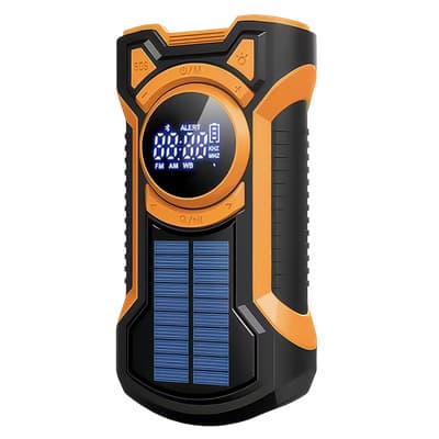 Xtorm Just in Case 5000 mAh nödradio med solpanel, svart/orange