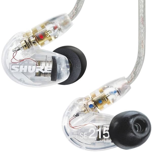 Shure SE215CL in-ear hörlurar, transparent