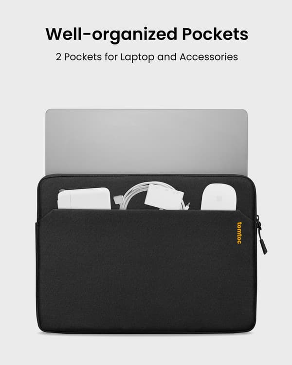 tomtoc Light-A18 laptopsleeve, 14,4", svart