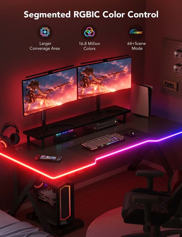 Govee Neon Rope Table LED Light -belysningsbånd til skrivebordet, 2 m