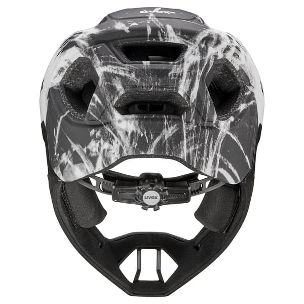 Uvex React JR Fullface cykelhjälm 52 - 56 cm, svart/vit matt