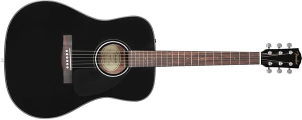 Fender CD-60 Dread V3 DS -stålsträngad akustisk gitarr, svart