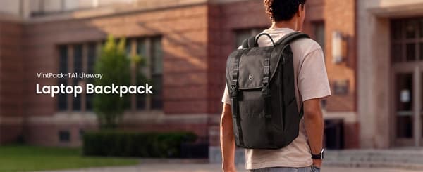 tomtoc VintPack TA1 Liteway datorryggsäck, 22 l, svart