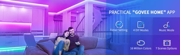 Govee RGB Smart Wi-Fi + Bluetooth LED-ljusslinga, 10 m