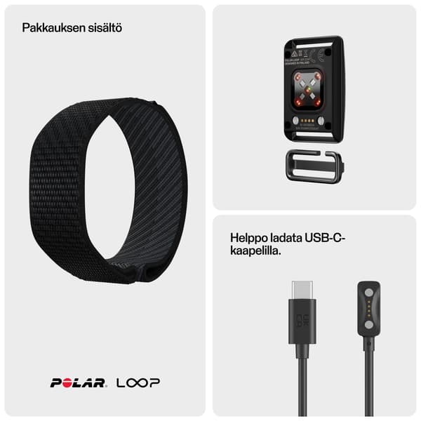 Polar Loop aktivitetsarmband, S-L, svart