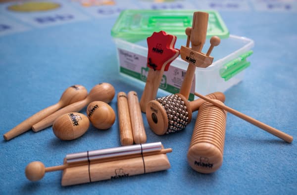 Nino Percussion NINOSET14, trärytminstrumentset för 10 barn