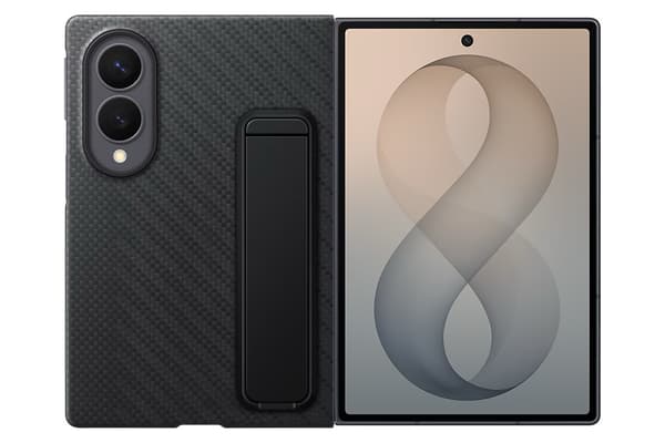 Samsung Galaxy Fold8 Carbon Stående skyddsfodral, svart
