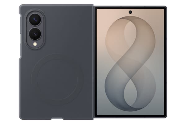 Samsung Galaxy Fold8 Silikon Magnet Qi2 skyddsfodral, grå