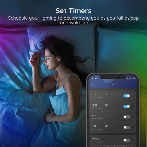 Govee RGB Smart Wi-Fi + Bluetooth LED-ljusslinga, 10 m