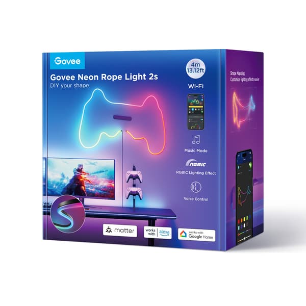 Govee Neon Rope Light 2 LED-ljusslinga, 4 m