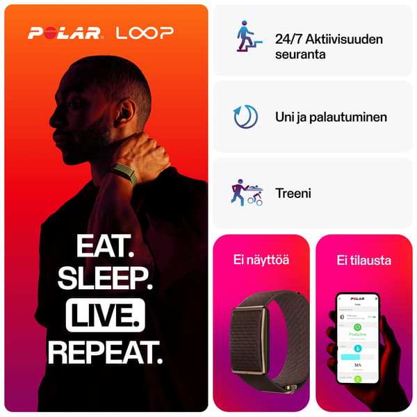 Polar Loop aktivitetsarmband, S-L, brun