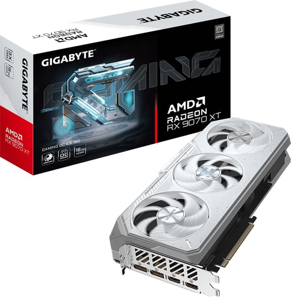 GIGABYTE Radeon RX 9070 XT GAMING OC ICE 16 GB grafikkort