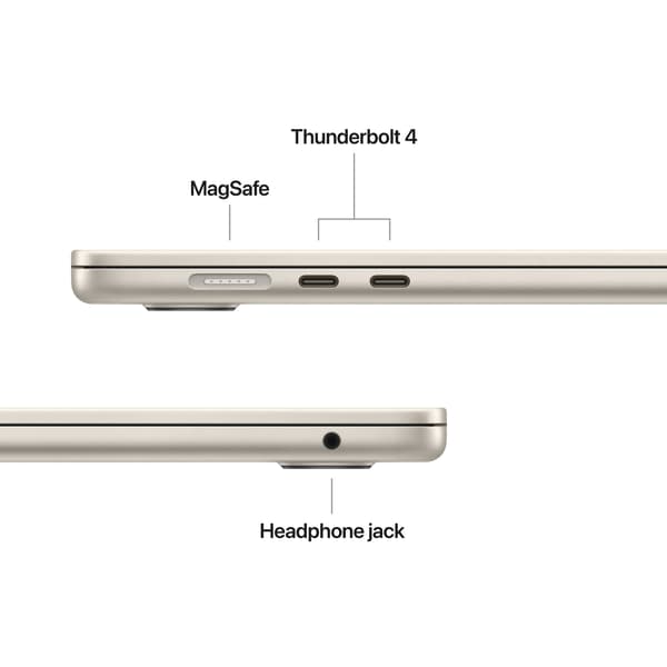 Apple MacBook Air 15" M5 16 GB, 2 TB bärbar dator, stjärnvit