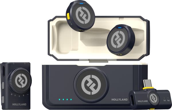 Hollyland LARK M2 Mini Combo trådlöst mikrofonsystem, Camera RX + USB‑C RX