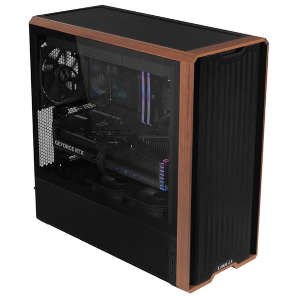 Lian Li Lancool 217 ATX-chassi, svart/valnöt