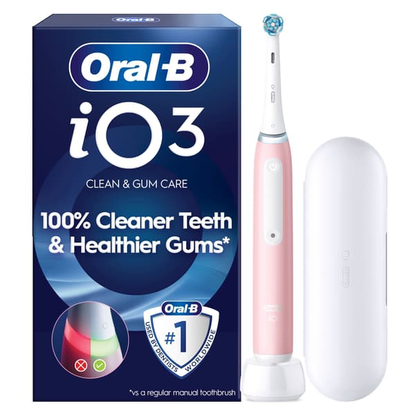 Oral-B iO3 eltandborste, rosa + resefodral