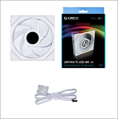 Lian Li UNI FAN TL-LCD Wireless Reverse 140 fläkt, vit