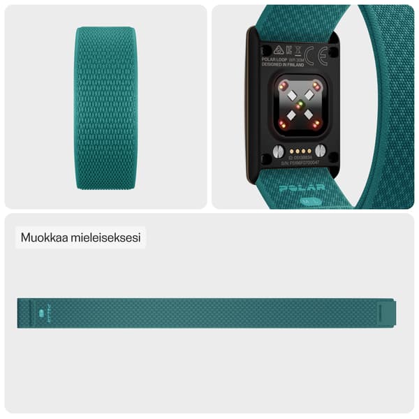 Polar Loop armband, S-L, turkos