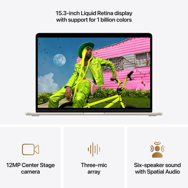 Apple MacBook Air 15" M5 16 GB, 2 TB bärbar dator, stjärnvit
