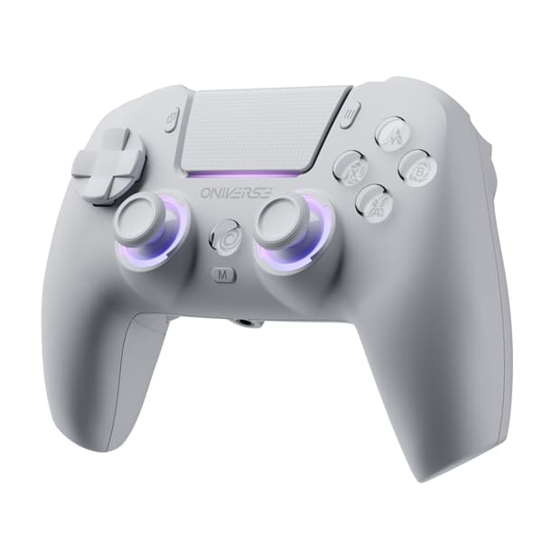 Oniverse Starion PS5 trådlös Bluetooth-spelkontroll, Marmorvit