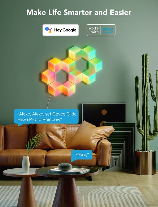 Govee Glide Hexa Pro LED-ljuspaneler, 10 paneler