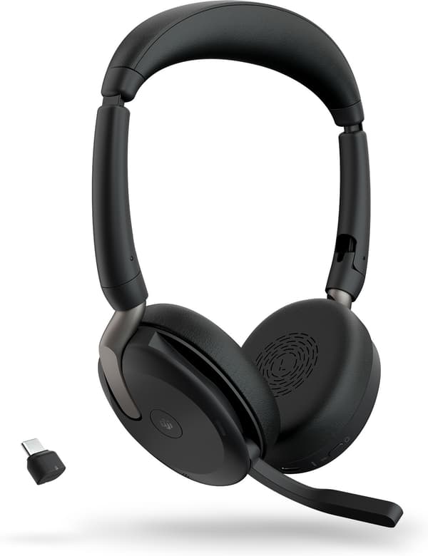 Jabra Evolve2 65 Flex LINK380C MS Stereo hörlurar med mikrofon, svart