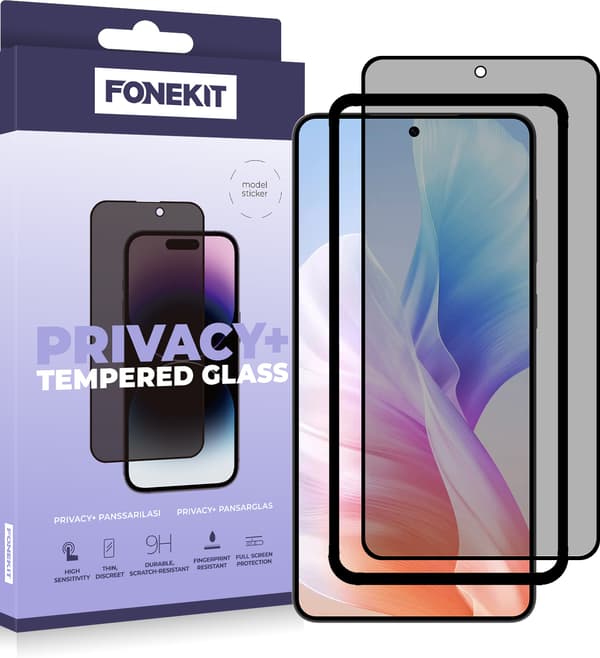FoneKit Privacy+ Full Cover härdat glas, Samsung Galaxy S25 Edge