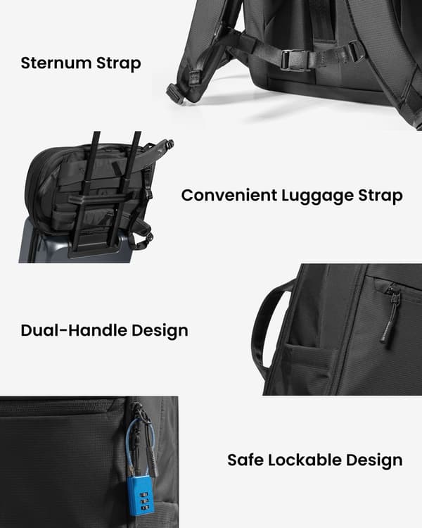 tomtoc UrbanEX-T77 Laptop Ryggsäck, 22 l, svart