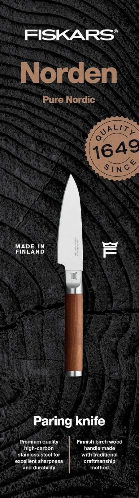 Fiskars Norden - grönsakskniv, 9 cm