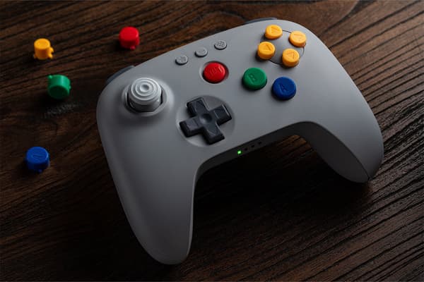 8BitDo 64 Bluetooth-spelkontroll, grå, Switch / PC