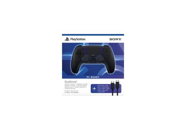 Sony DualSense spelkontroll + USB-kabel, svart, PC