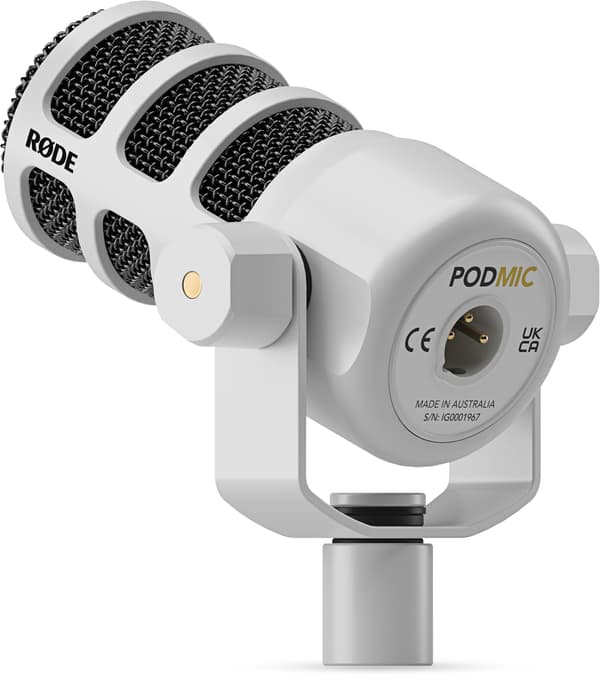 Rode PodMic mikrofon, vit