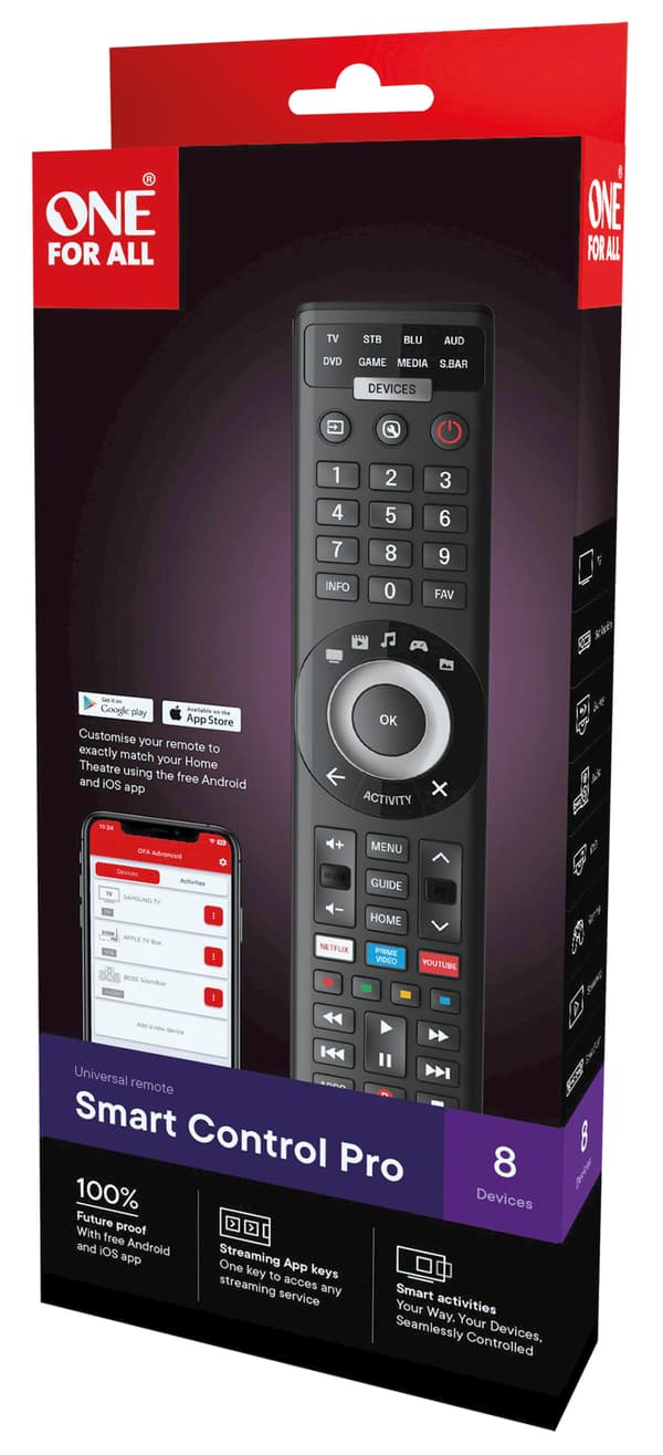 One For All URC7981 Smart Control Pro 8 universalfjärrkontroll