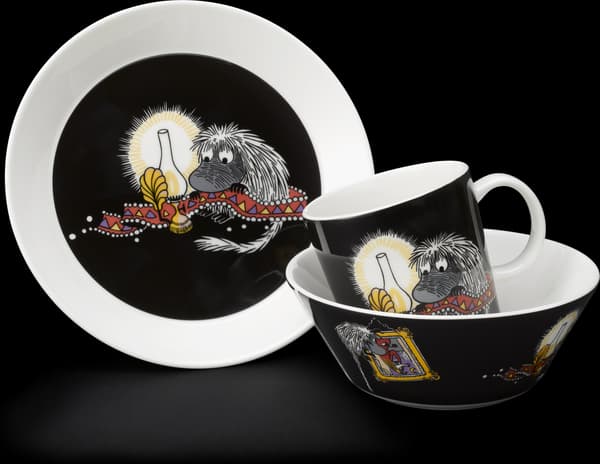 Arabia Mumin Farfar-mugg, 0,3 L, svart