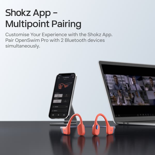 Shokz OpenSwim Pro benledningshörlurar, röd