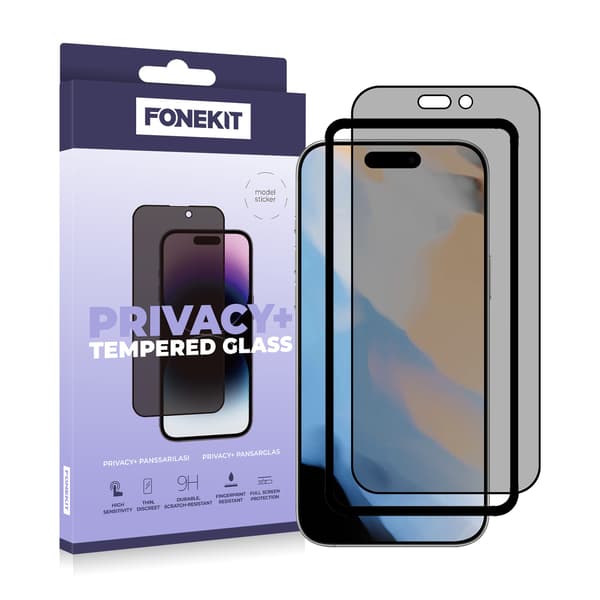 FoneKit Privacy+ Full Cover härdat glas, iPhone 17