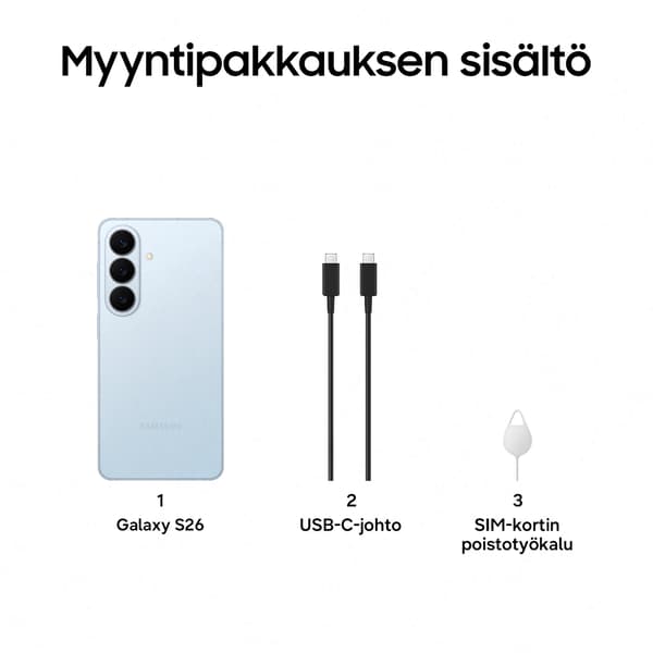Samsung Galaxy S26 5G-telefon, 512/12 GB, Sky Blue