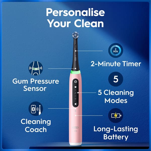 Oral-B iO5 eltandborste, rosa + reseetui