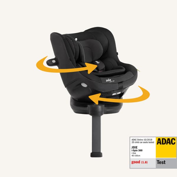 Joie i-Spin 360 ISOFIX bilbarnstol, 40 cm - 105 cm, Mercury Black