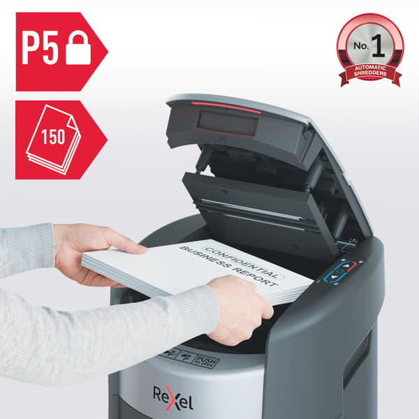 Rexel ShredMax 150M automatisk dokumentförstörare, P5