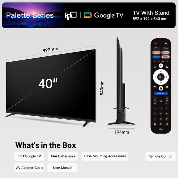 FPD 40" D700 – Full HD LED Google TV