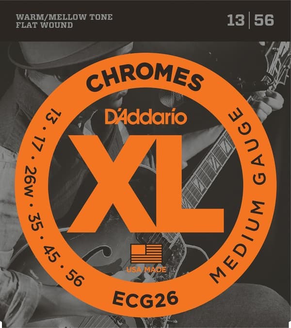 D'Addario Chromes ECG26 013 - 056 ST STEEL -slipad strängsats för elgitarr
