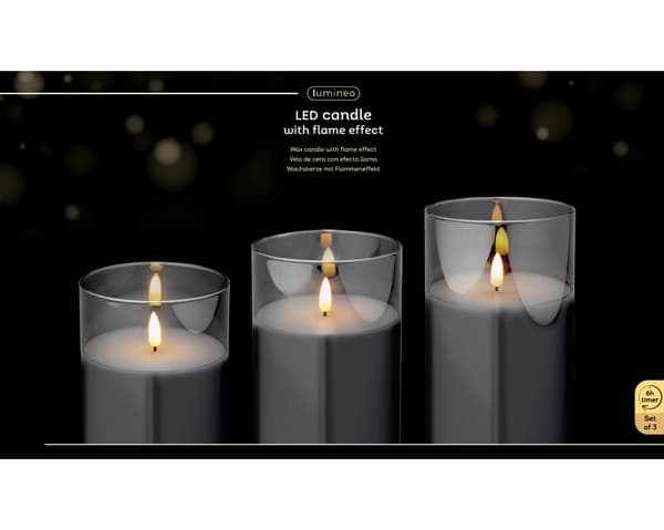 Lumineo batteridrivet LED-ljusset med timer