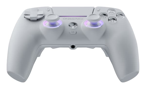 Oniverse Starion PS5 trådlös Bluetooth-spelkontroll, Marmorvit