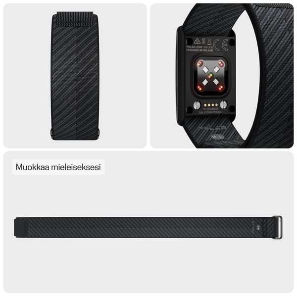 Polar Loop armband, S-L, svart
