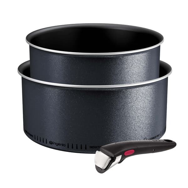 Tefal Ingenio So Light kastrullset, 3 delar, grå