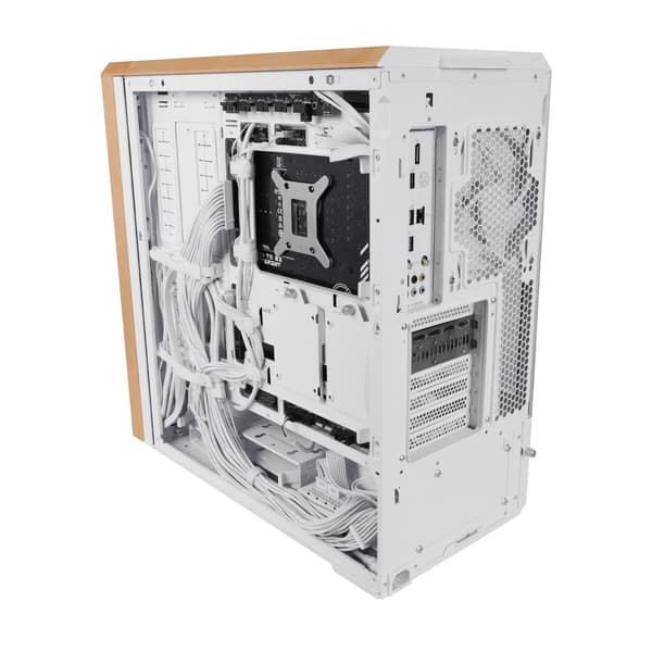 Lian Li Lancool 217 ATX-chassi, vit/björk