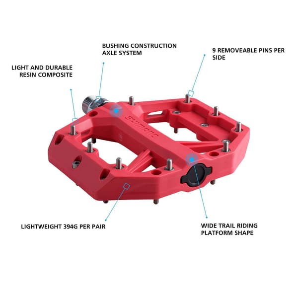Shimano PD-GR400 Flat Pedal pedaler, röd