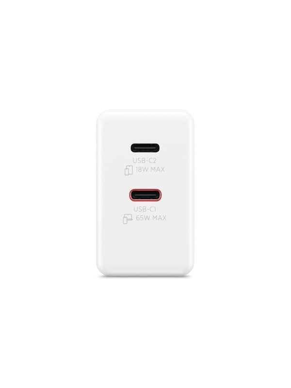 Lenovo Dual USB-C 65W GaN-laddare, vit